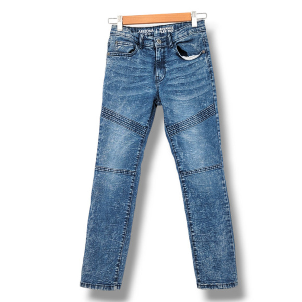 Arizona Jean‎ Co. Boys Acid Wash Moto Advance Flex 360 Slim Skinny Jeans Size 14